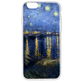 Van Gogh - Starryrhone - iPhone 6 Plus Carcasa Transparenta Silicon