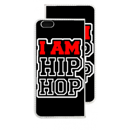 I am Hip Hop - iPhone 6 Husa Book Alba Piele Eco