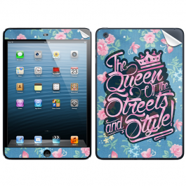 Queen of the Streets - Floral Blue - Apple iPad Mini Skin