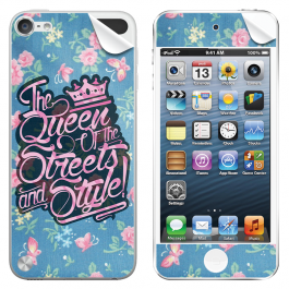 Queen of the Streets - Floral Blue - Apple iPod Touch 5th Gen Skin