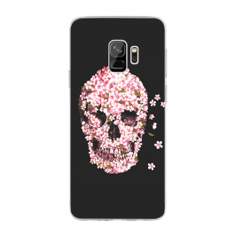 Cherry Blossom Skull - Samsung Galaxy S9 Carcasa Transparenta Silicon