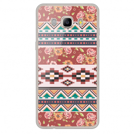 Floral Aztec - Samsung Galaxy J7 Carcasa Silicon Transparent