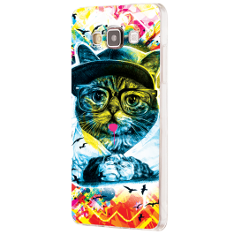 Hipster Meow - Samsung Galaxy J5 Carcasa Silicon 