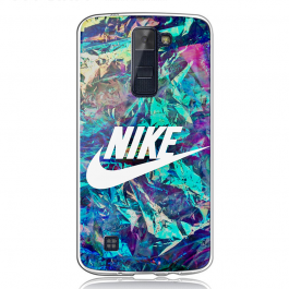 Glitchy Nike - LG K8 2017 Carcasa Transparenta Silicon