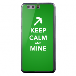 Keep calm and Mine - Huawei P10 Carcasa Transparenta Silicon