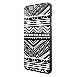 Tribal Black & White - iPhone 6/6S Carcasa Neagra TPU