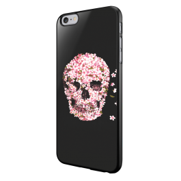 Cherry Blossom Skull - iPhone 6/6S Carcasa Neagra TPU