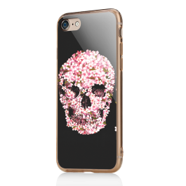 Cherry Blossom Skull - iPhone 7 / iPhone 8 Carcasa Transparenta Silicon