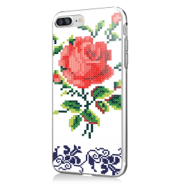Red Rose - iPhone 7 Plus / iPhone 8 Plus Carcasa Transparenta Silicon