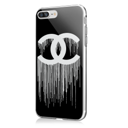 Chanel Drips - iPhone 7 Plus / iPhone 8 Plus Carcasa Transparenta Silicon