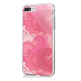 Rosy Feathers - iPhone 7 Plus / iPhone 8 Plus Carcasa Transparenta Silicon