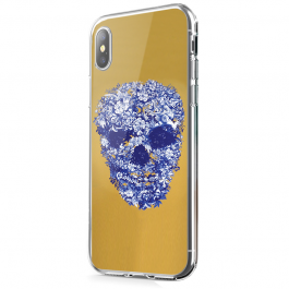 Floral Skull - iPhone X Carcasa Transparenta Silicon