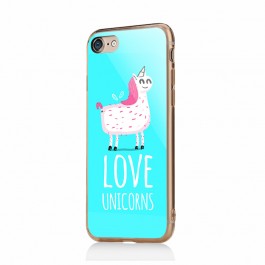 Love Unicorns - iPhone 6/6S Carcasa Transparenta Silicon