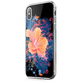 Abstract Flower - iPhone X Carcasa Transparenta Silicon