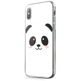 Kawaii Panda Face - iPhone X Carcasa Transparenta Silicon
