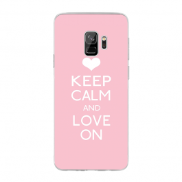Keep Calm and Love On - Samsung Galaxy S9 Carcasa Transparenta Silicon