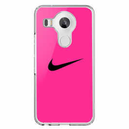 Pink Nike - LG Nexus 5X Carcasa Transparenta Silicon
