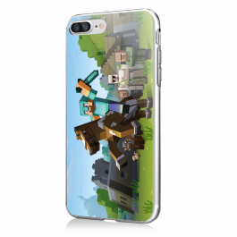 Minecraft Horse - iPhone 7 Plus / iPhone 8 Plus Carcasa Transparenta Silicon