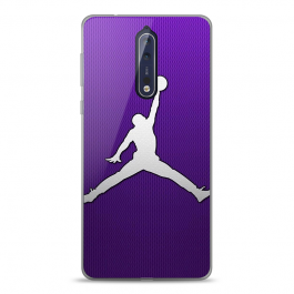Purple Jordan - Nokia 8 Carcasa Transparenta Silicon