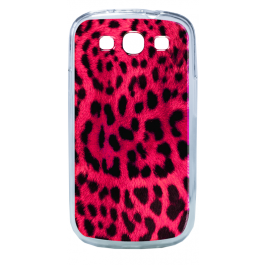 Pink Animal Print - Samsung Galaxy S3 Carcasa Transparenta Plastic