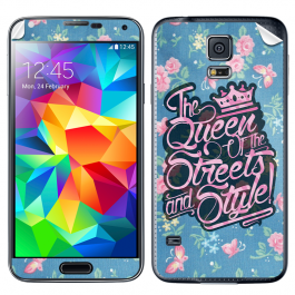 Queen of the Streets - Floral Blue - Samsung Galaxy S5 Skin