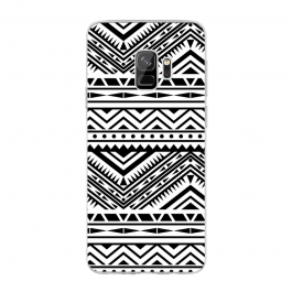 Tribal Black & White - Samsung Galaxy S9 Carcasa Transparenta Silicon