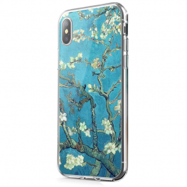 Van Gogh - Branches with Almond Blossom - iPhone X Carcasa Transparenta Silicon