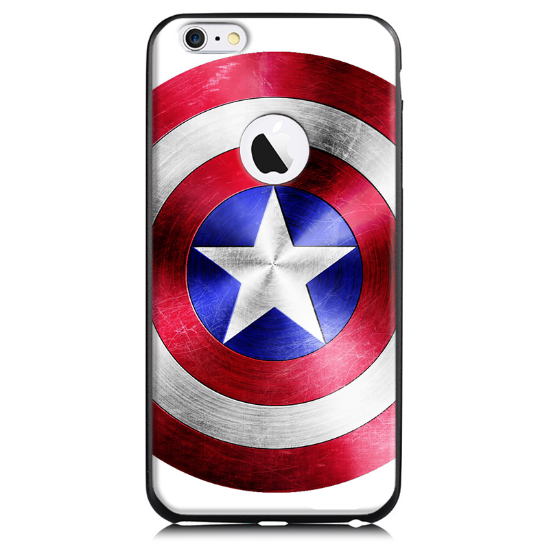 Captain America Logo - iPhone 6 Plus Carcasa TPU Premium Neagra