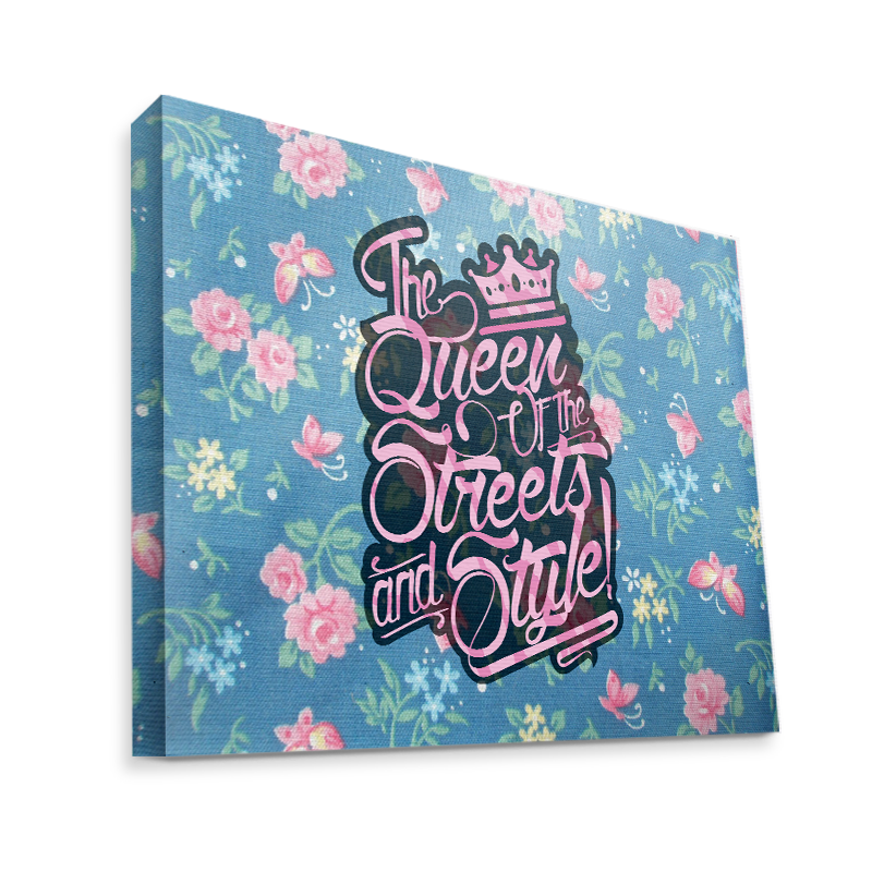 Queen of the Streets - Floral Blue - Canvas Art 75x60
