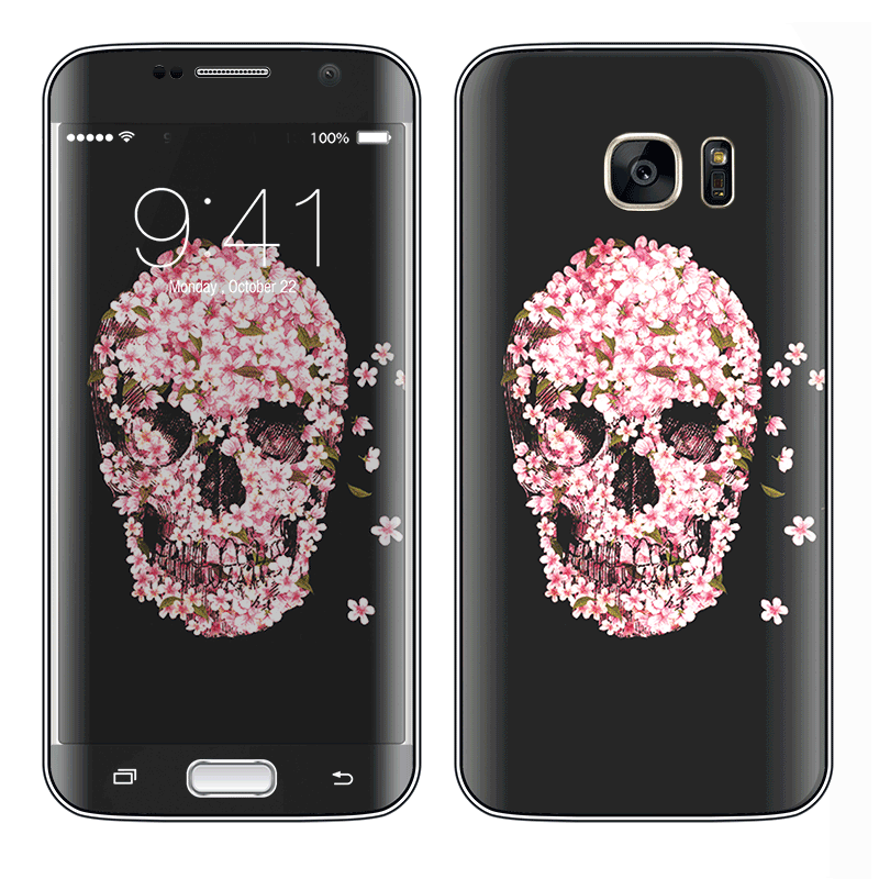 Cherry Blossom Skull - Samsung Galaxy S7 Edge Skin  