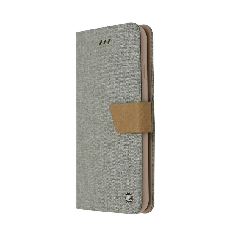  Just Must Linen Gray - Huawei P10 Husa Book (material textil cu silicon in interior)
