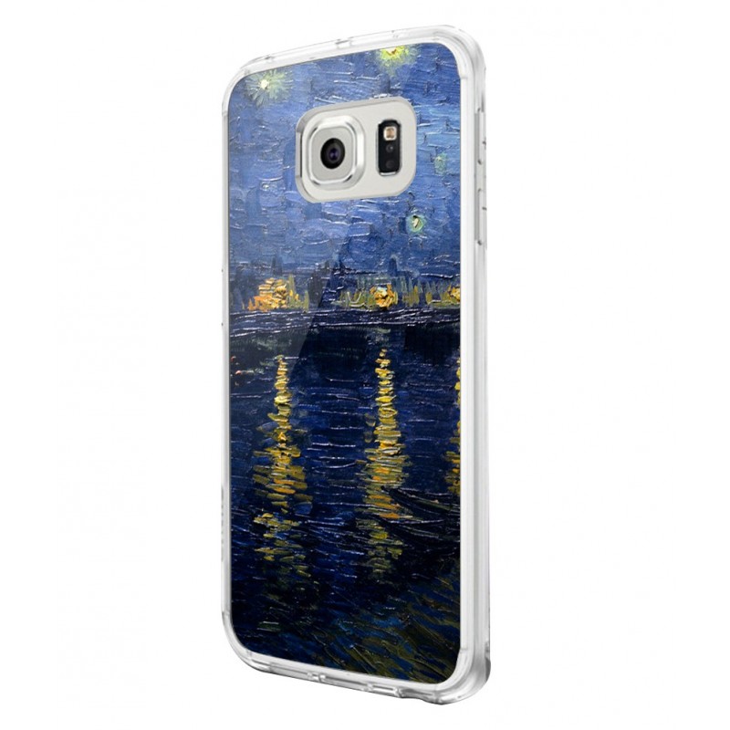 Van Gogh - Starryrhone - Samsung Galaxy S6 Edge Carcasa Silicon Premium