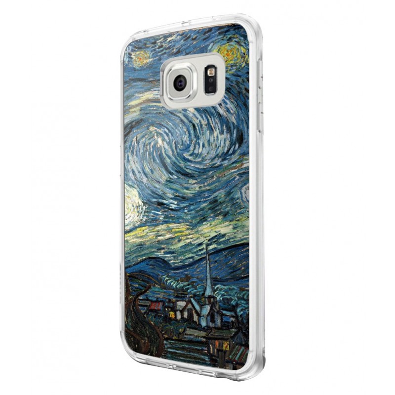 Van Gogh - Starry Night - Samsung Galaxy S6 Edge Carcasa Silicon Premium