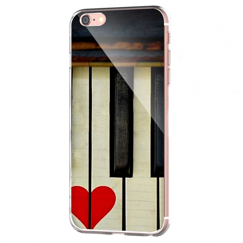 Piano Love - iPhone 6 Carcasa Transparenta Silicon