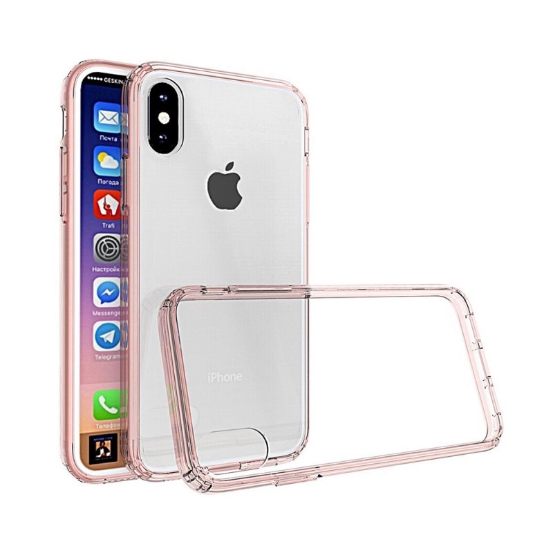 Just Must Pure II Pink - iPhone X Carcasa TPU (spate transparent, margini flexibile)