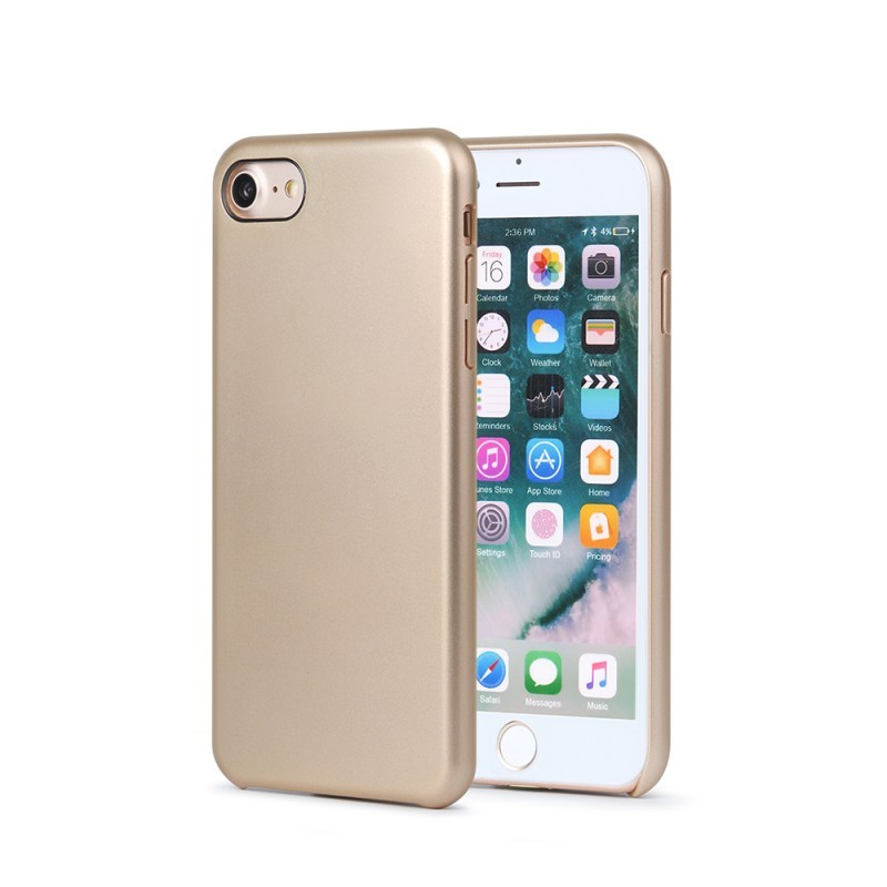Meleovo Pure Gear II Gold - iPhone 8 Carcasa (culoare metalizata fina, interior piele intoarsa)