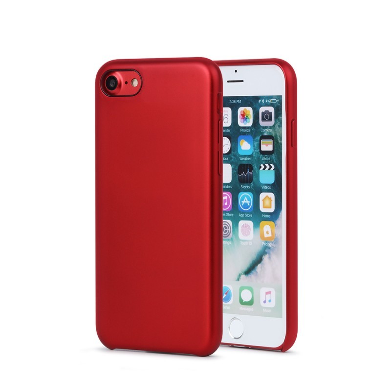  Meleovo Pure Gear II Red - iPhone 8 Carcasa (culoare metalizata fina, interior piele intoarsa)