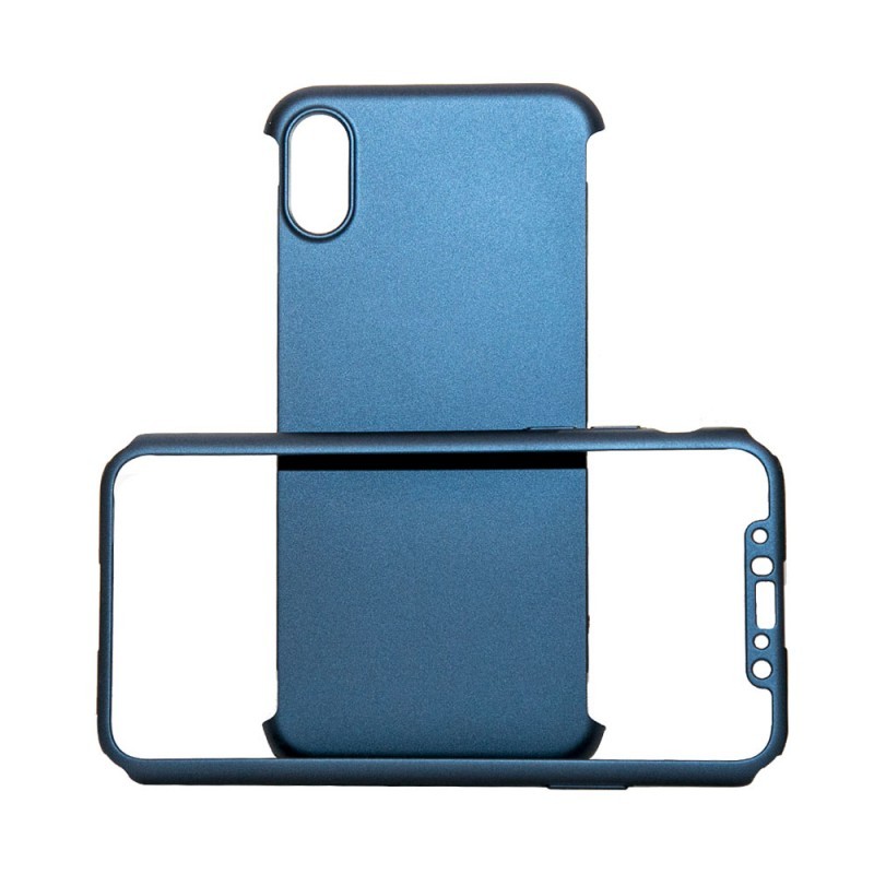 Just Must Defense 360 Navy - iPhone X (3 piese: protectie spate, protectie fata, folie Flexi-Glass)