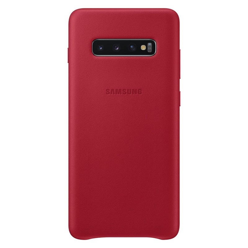 Samsung Leather Cover Red - Samsung Galaxy S10 Plus Carcasa Piele