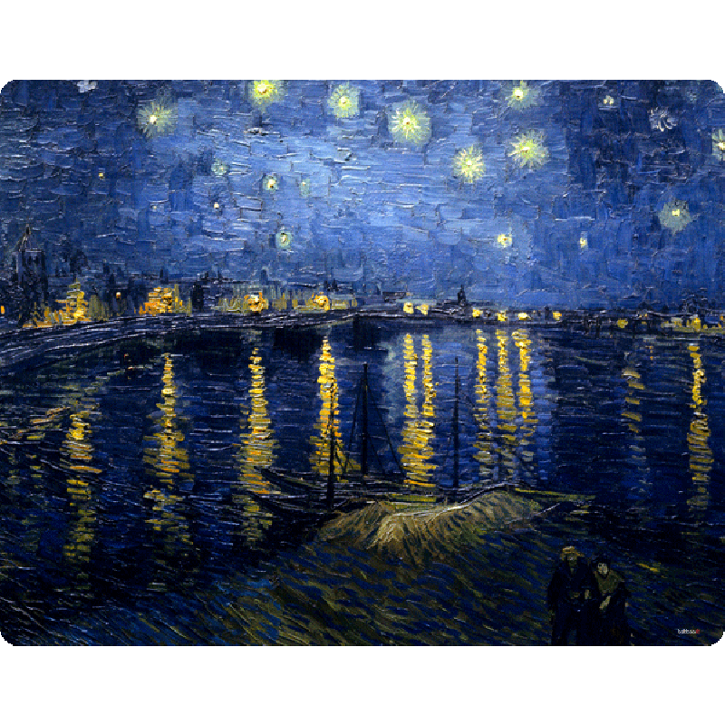Van Gogh - Starryrhone - iPhone 6 Husa Book Alba Piele Eco