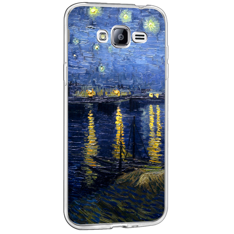 Van Gogh - Starryrhone - Samsung Galaxy J3 Carcasa Transparenta Silicon