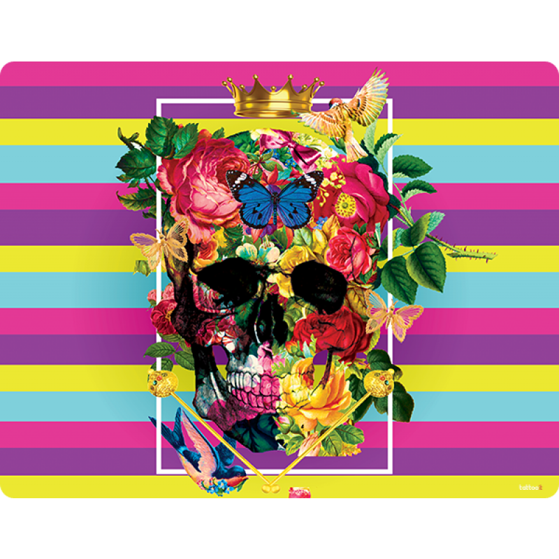 Floral Explosion Skull - Samsung Galaxy S4 Carcasa Transparenta Silicon