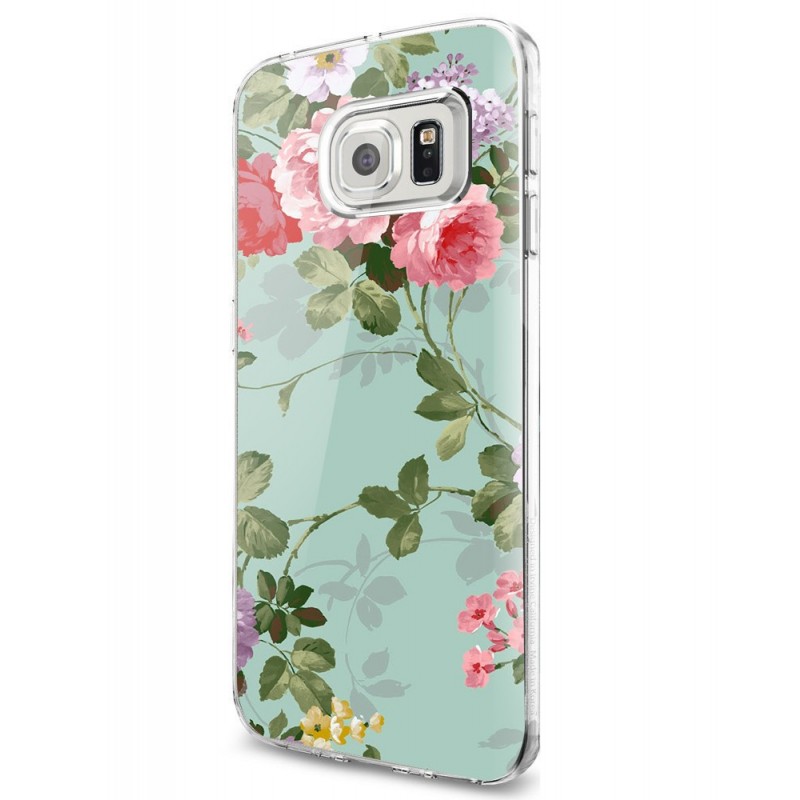 Retro Flowers Wallpaper - Samsung Galaxy S7 Carcasa Silicon