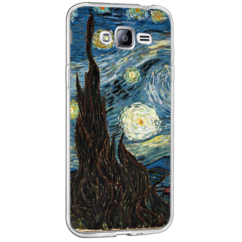 Van Gogh - Starry Night - Samsung Galaxy J3 Carcasa Transparenta Silicon