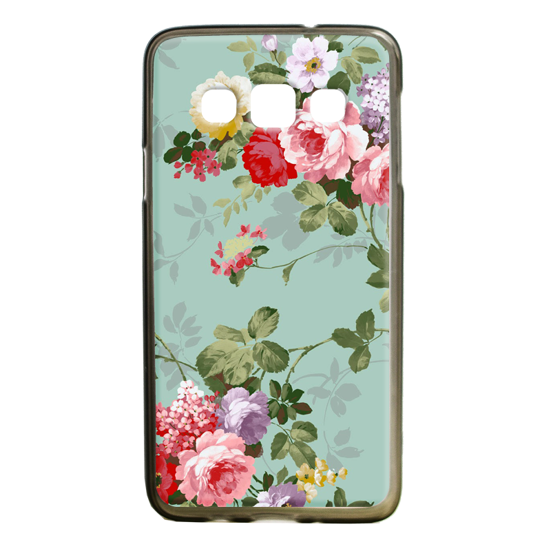 Retro Flowers Wallpaper - Samsung Galaxy A3 Carcasa Silicon Premium
