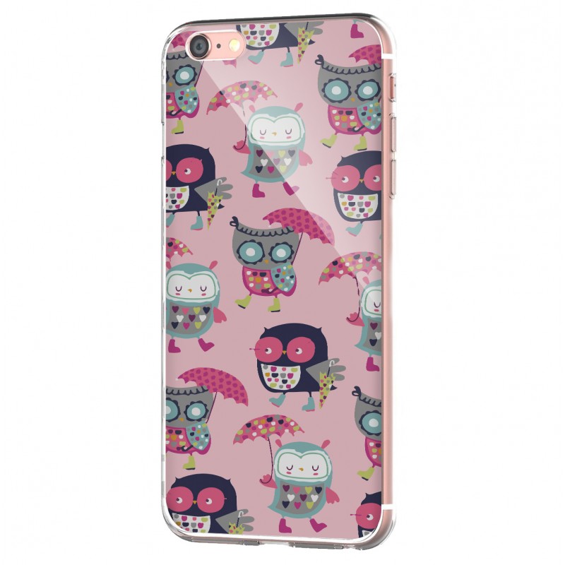 Pastel Owls - iPhone 6 Carcasa Transparenta Silicon