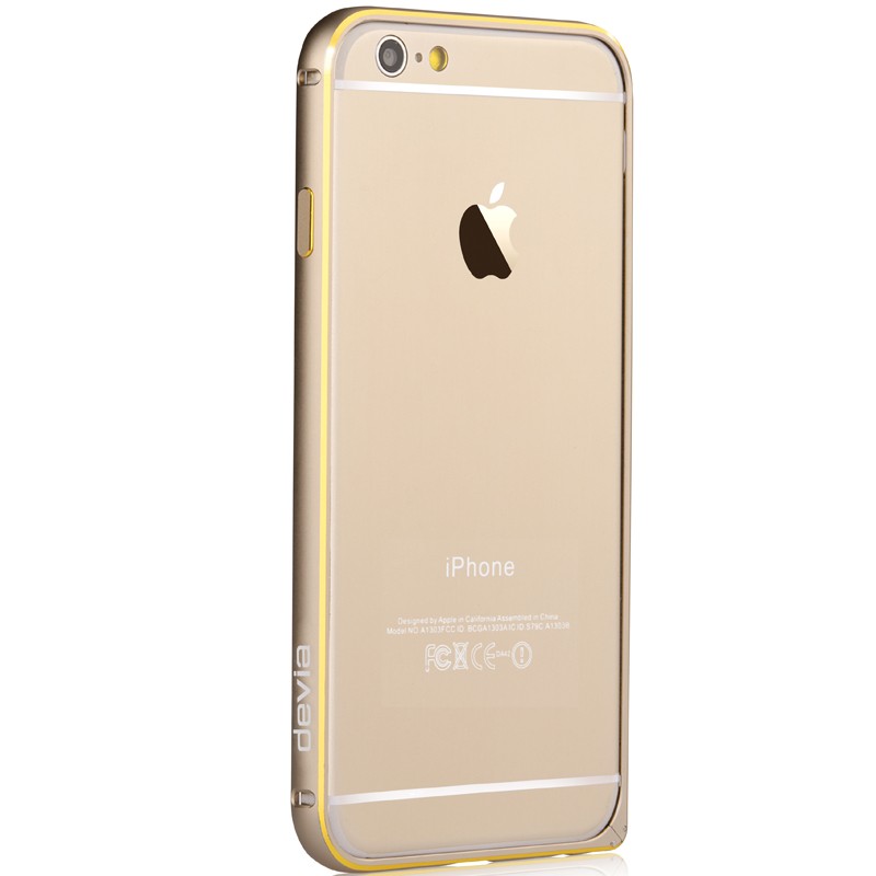 Devia Aluminium Champagne Gold - iPhone 6/6S Bumper aluminiu