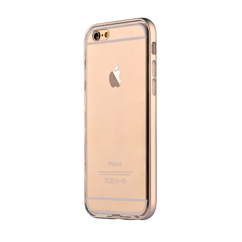 Devia Fresh Champagne Gold - iPhone 6/6S Carcasa Silicon (cu bumper aluminiu)