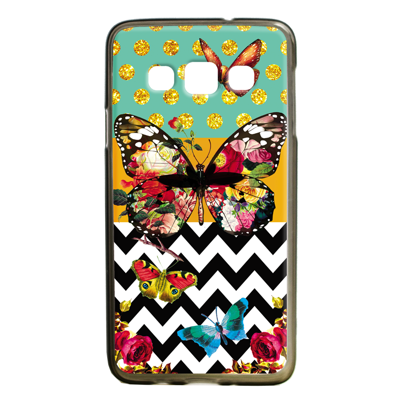 Butterfly Contrast - Samsung Galaxy A3 Carcasa Silicon Premium