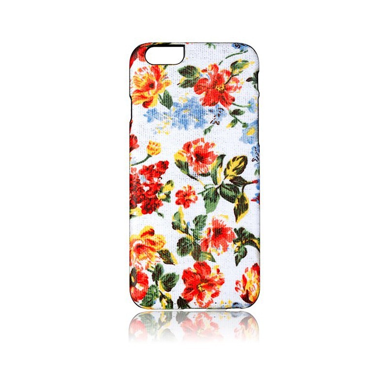 iKins Fabric Pattern Vintage Floral White - iPhone 6/6S Carcasa TPU